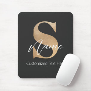 Modern monogrammad initial S & Namn Personlig Musmatta