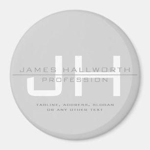 Modern monogrammad Initialer (eller annan text) Gr Magnet
