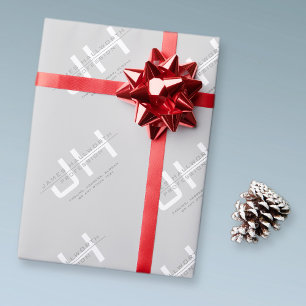 Modern monogrammad Initialer (eller annan text) Gr Presentpapper