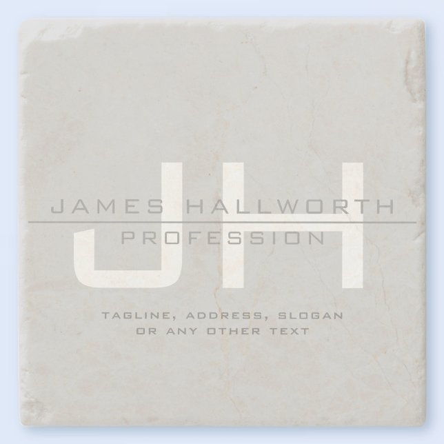 Modern monogrammad Initialer (eller annan text) Gr Stenunderlägg (Skapare uppladdad)