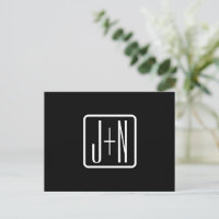 Modern monogrammad Initialer | Svartvitt