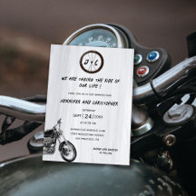Modern monogrammad motorcykel Äventyr Bröllop