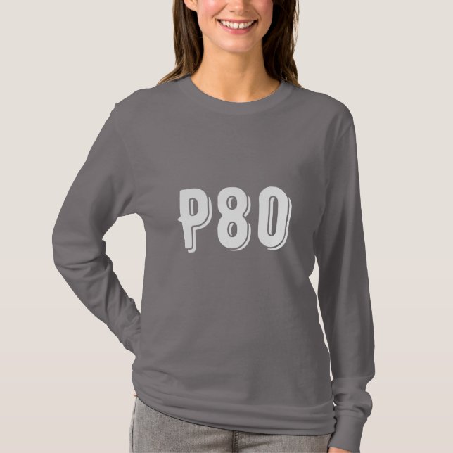 Modern monogrammad P80 tonåring grått T Shirt (Framsida)