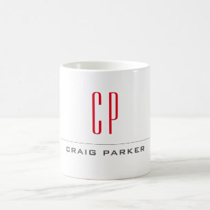 Modern monogrammad Professionell - enkel Kaffemugg