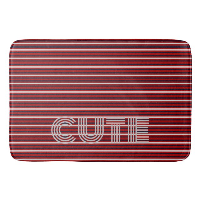 Modern monogrammad stripe badrumsmatta (Framsidan)