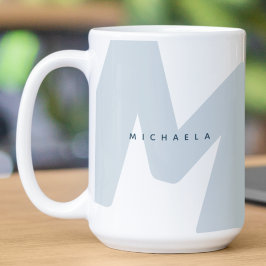 Modern, monogrammad ursprunglig kaffe och Namn-kaf Kaffemugg