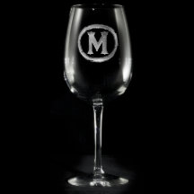 Modern Monogrammad Vin Glass