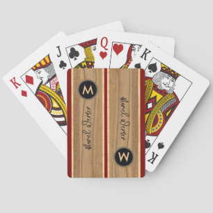 Modern monogrammad Wood Appearance Casinokort