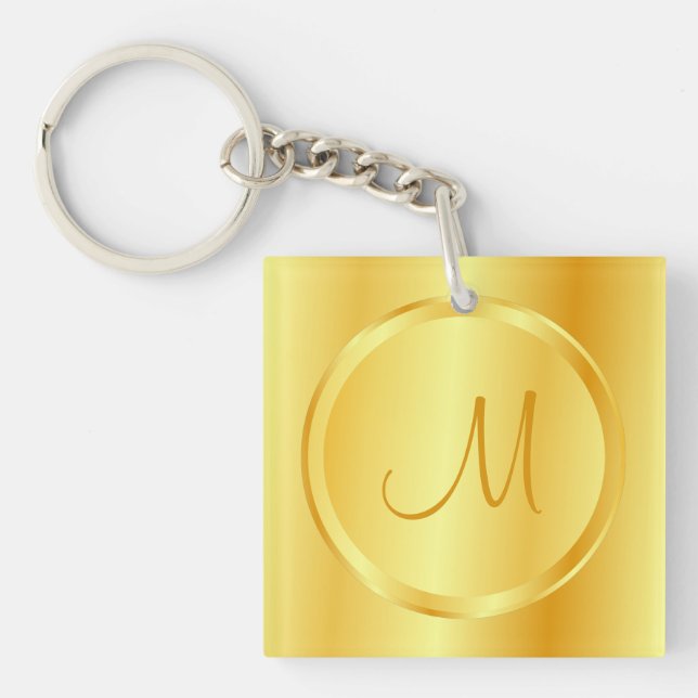 Modern monogrammall för elegant Faux Guld (Framsidan)