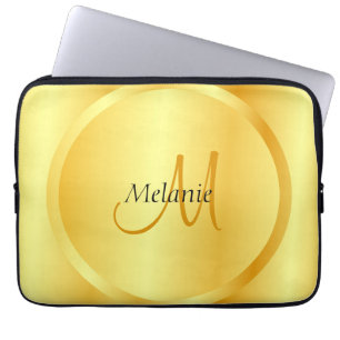Modern monogrammall för Faux Guld Elegant Laptop Fodral