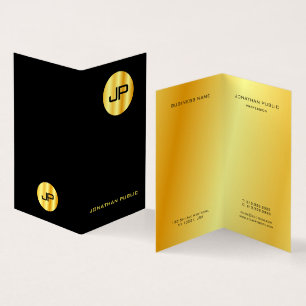 Modern monogrammall för Faux Guld Elegant Visitkort