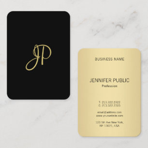 Modern monogrammall för personlig i Elegant Guld Visitkort