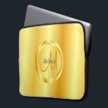Modern monogrammall för Trendig i Faux Guld Elegan Laptop Fodral<br><div class="desc">Faux Guld Elegant Modern Monogram Trendig Template Electronics Bag/Laptop sleeve.</div>
