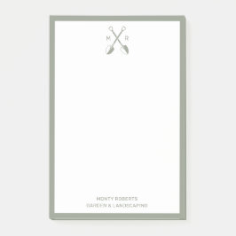 Modern Monogrammed Dusky Grönt Manar Post-it Notes