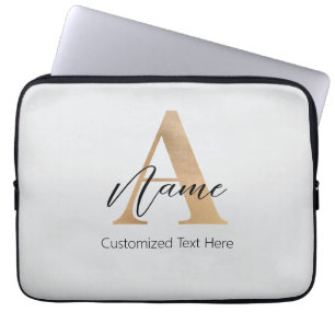 Modern monogrammed initial A & Namn-Personlig Laptop Fodral