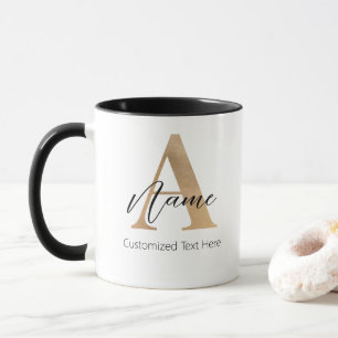 Modern monogrammed initial A & Namn-Personlig Mugg
