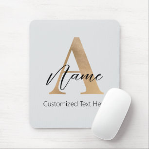 Modern monogrammed initial A & Namn-Personlig Musmatta