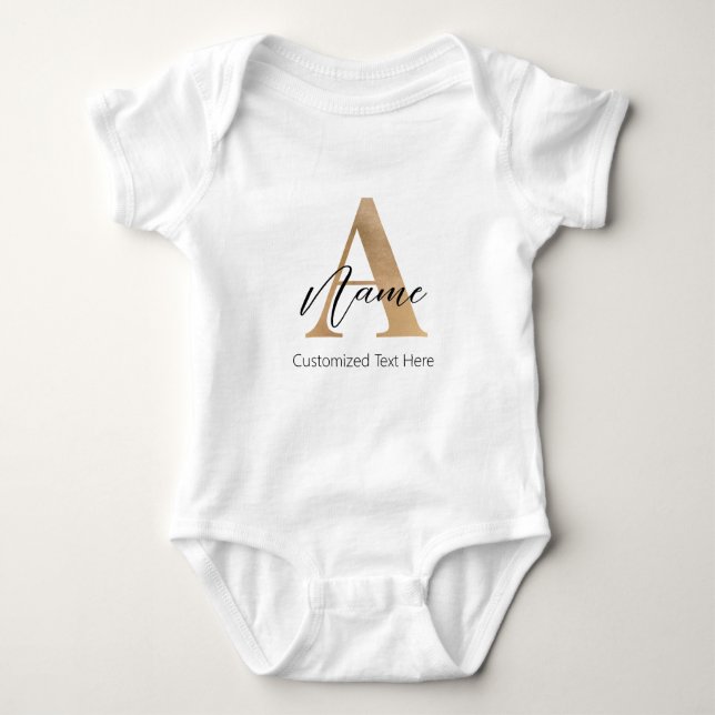 Modern monogrammed initial A & Namn-Personlig T Shirt (Framsida)