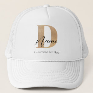 Modern Monogrammed Initial D & Namn Personlig Keps