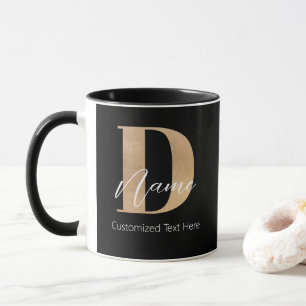 Modern Monogrammed Initial D & Namn Personlig Mugg