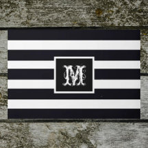 Modern Monogrammed initial Elegant Black White