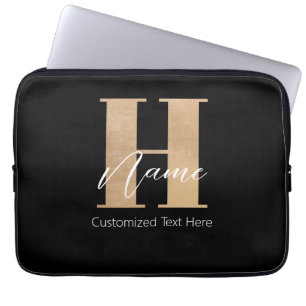 Modern monogrammed initial H & Namn-Personlig Laptop Fodral
