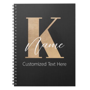 Modern monogrammed initial K & Namn-Personlig Anteckningsbok