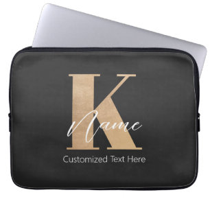 Modern monogrammed initial K & Namn-Personlig Laptop Fodral