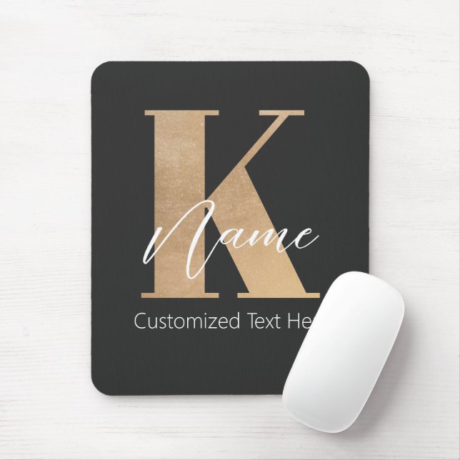 Modern monogrammed initial K & Namn-Personlig Musmatta (Med mus)