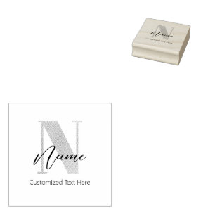 Modern monogrammed initial N & Namn-Personlig Stämpel