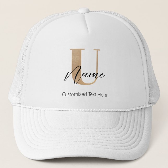 Modern monogrammed initial U & Namn-Personlig Keps (Framsida)