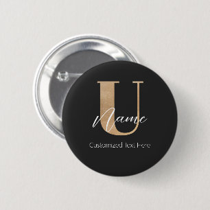 Modern monogrammed initial U & Namn-Personlig Knapp