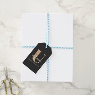 Modern monogrammed initial U & Namn-Personlig Presentetikett