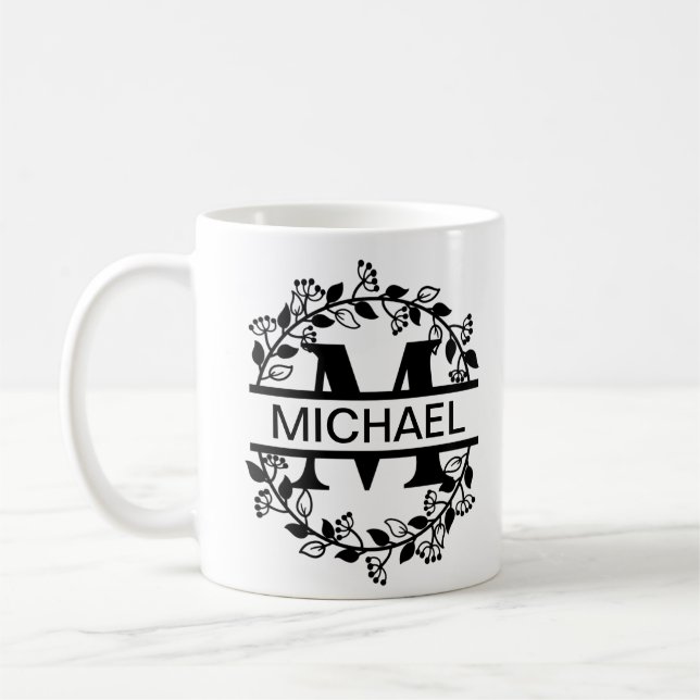 Modern, Monogrammed-initiativ och Namn Kaffemugg (Vänster)