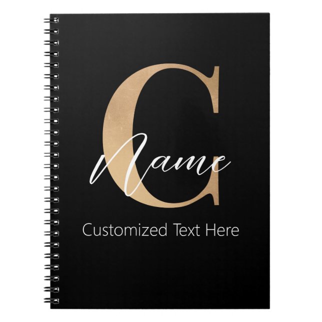Modern monogrammed inledande C & Namn-Personlig Anteckningsbok (Framsidan)