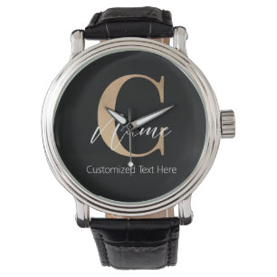 Modern monogrammed inledande C & Namn-Personlig Armbandsur