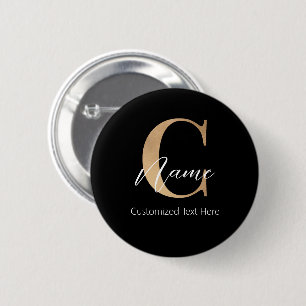 Modern monogrammed inledande C & Namn-Personlig Knapp