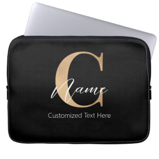 Modern monogrammed inledande C & Namn-Personlig Laptop Fodral