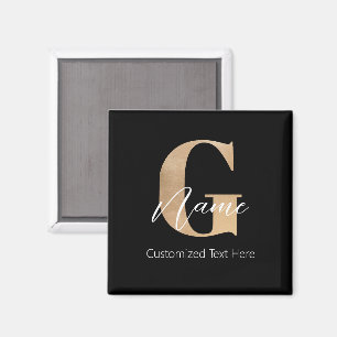 Modern monogrammed inledande G & Namn Personal Magnet