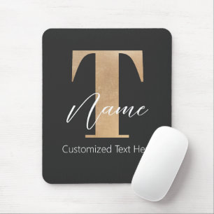 Modern monogrammed inledande T & Namn-Personlig Musmatta