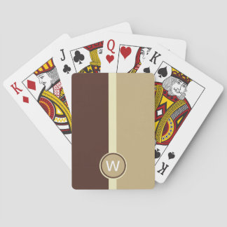 Modern Monogrammed kräm- kaffe- och chokladstri Casinokort