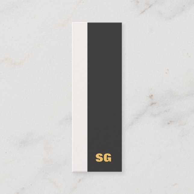 Modern monogrammed Mini-Affärskort Mini Visitkort (Framsida)