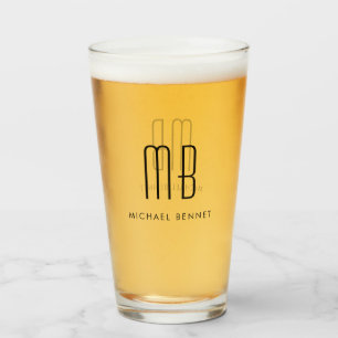 Modern Monogrammed Namn Glaskopp