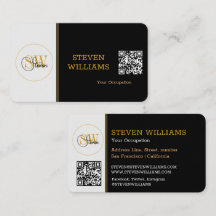 Modern Monogrammed Namn, Namnteckning/QR-kod