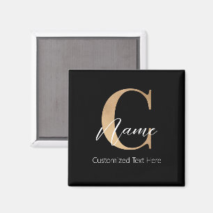 Modern monogrammed ursprunglig C & Namn Personal Magnet