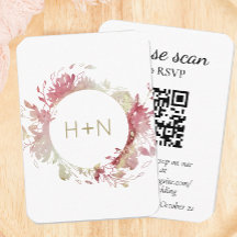 Modern monogrammets OSA för Rosa med QR-kod