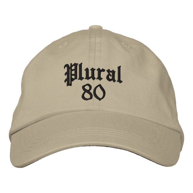 Modern monogrammogen beige broderad keps (Framsida)