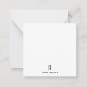 Modern Monogramnamn Professionell Enkel Minimalist Anteckningskort