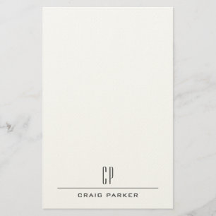 Modern Monogramnamn Professionell Enkel Minimalist Brevpapper