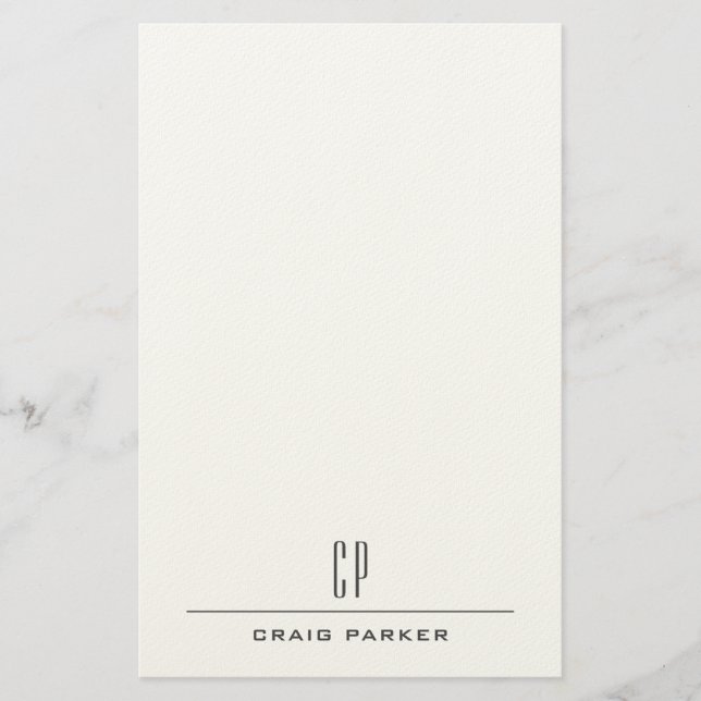 Modern Monogramnamn Professionell Enkel Minimalist Brevpapper (Framsida)